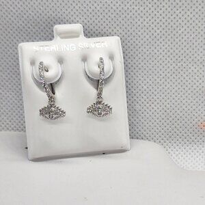 Brand New   Sterling Silver 925 Evil Eye Earrings